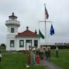 Boy Scouts Raising Flags during Opening Day at the Lighthouse