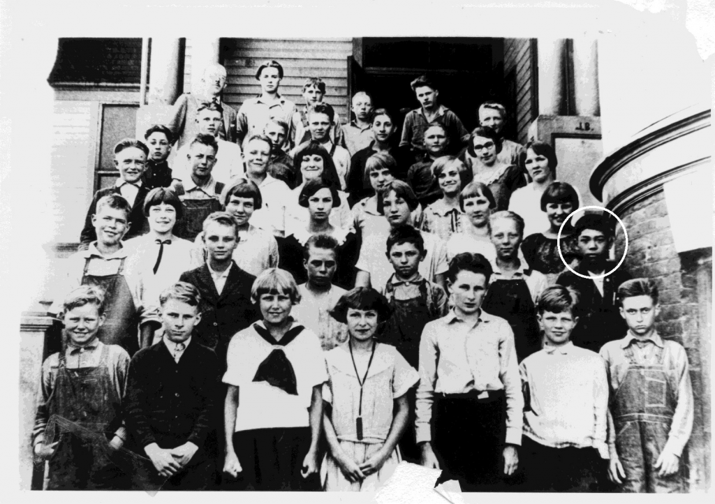 George Tsuneyoshi Tokuda in a 1924 photo of the 7th and 8th grade classes at Rosehill School.