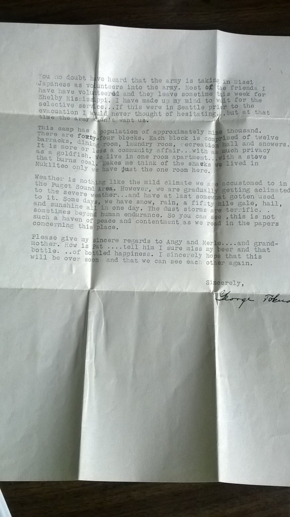 Letter from Minidoka Internment Camp - page 2