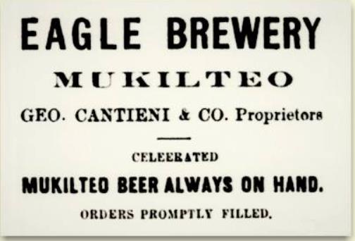 Advertisement for Eagle Brewery Mukilteo 1879