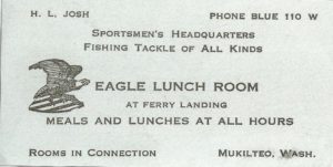 Eagle Lunch Room Ad circa 1926