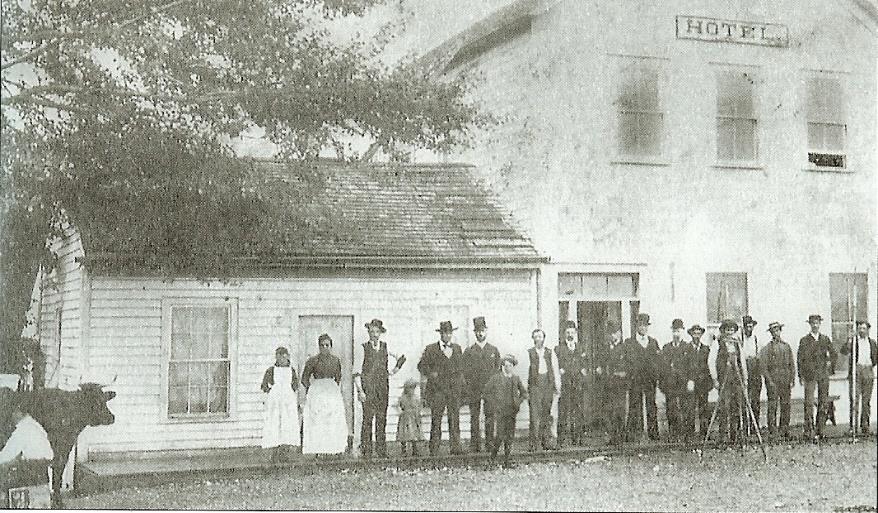 Fowler home, hotel and store on Front Street circa 1861
